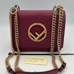 Elegant Fendi Kan I Burgundy Shoulder Bag